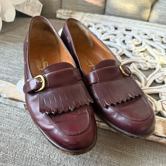 Salvatore Ferragamo  Leather Loafers Shoes Men's 9 - Picture 1 of 10